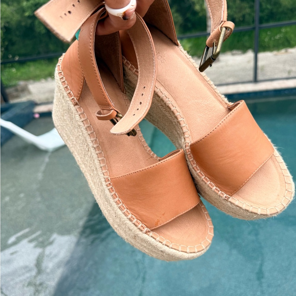 Soludos minorkas Tan Leather Espadrille Platform Sandals nwt 8 - Picture 9 of 9